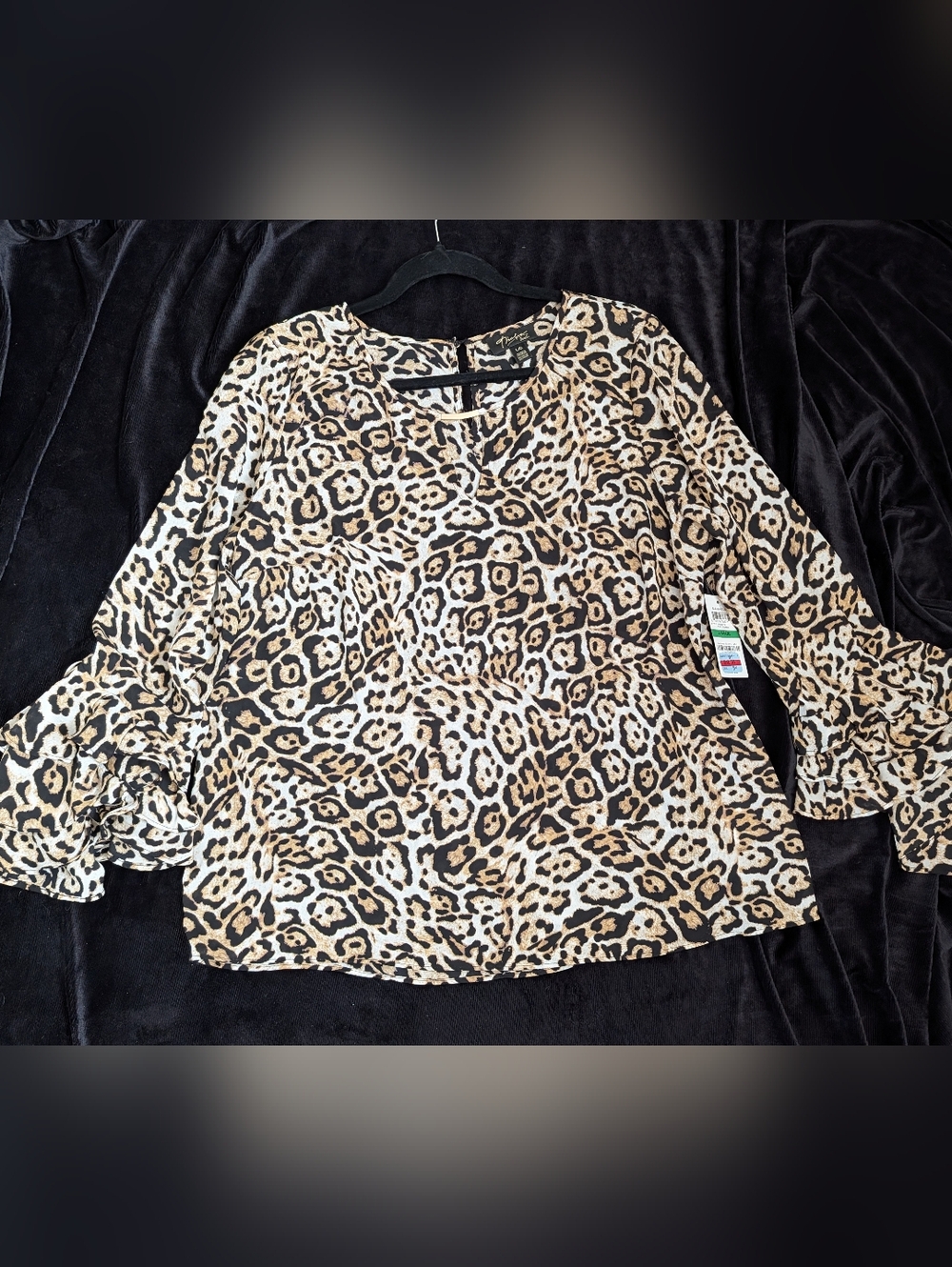 Thalia Sodi Leopard Print Tunic in Tan and Black